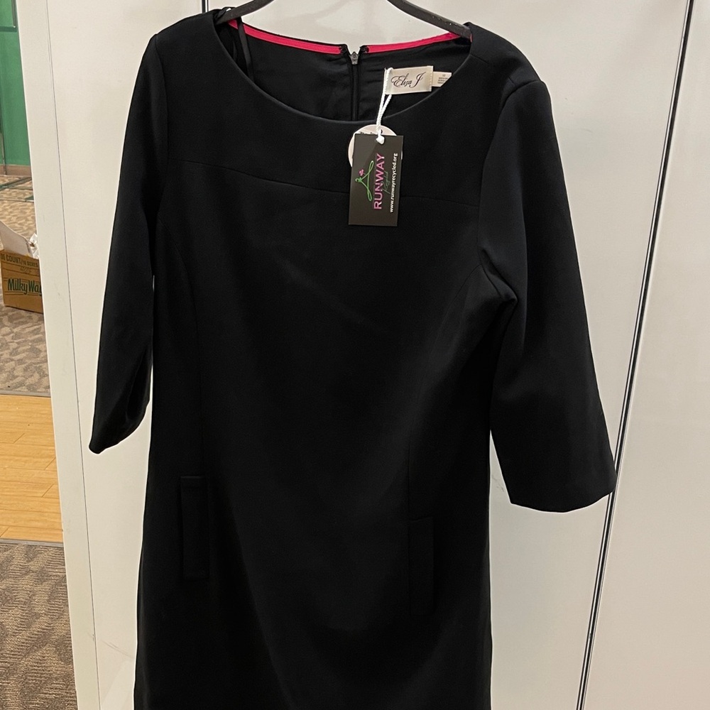 Eliza J Classic Black Long Sleeve Dress